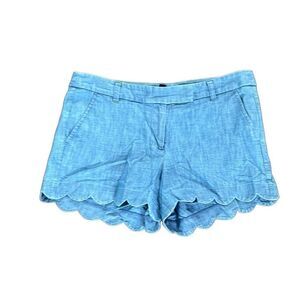 J Crew chambray scalloped shorts Sz 8